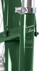 Close-up of Bluejay Premiere Edition e-bike in British Racing Green