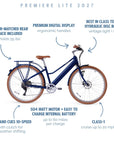 NEW Bluejay Premiere Lite 2027 - Navy Blue Electric Bike