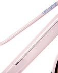 Frame close-up of Bluejay Lite Blush Pink e-bike