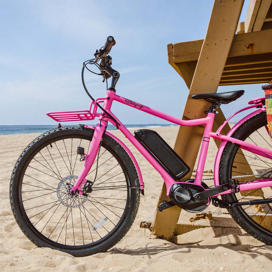 Pink Sport Bike On Beach - Bluejay Sport Electric Bike