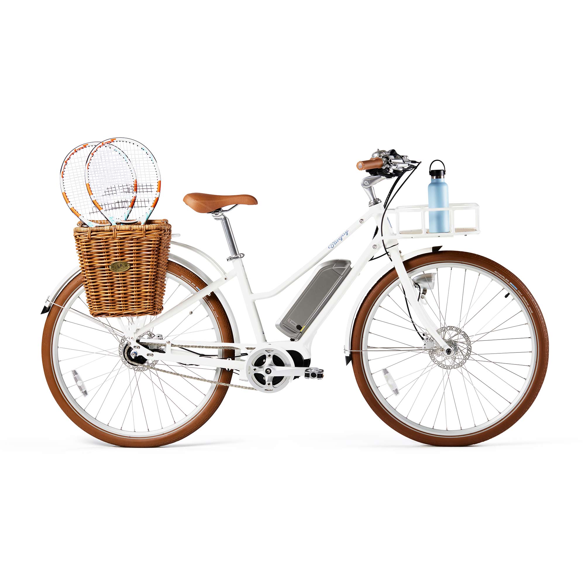 White best sale blue bike