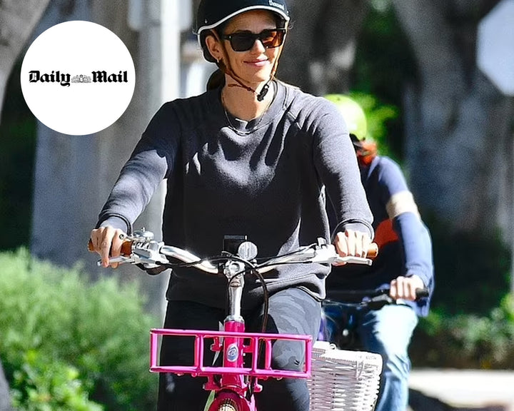 Jennifer Garner enjoys a ride on her Hot Pink Bluejay bike.