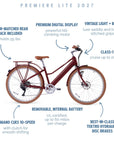 NEW Bluejay Premiere Lite 2027 - Bordeaux Red Electric Bike