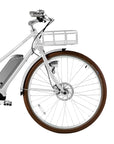 Bluejay Premiere Edition e-bike in Modern White front wheel