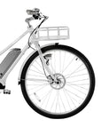 Bluejay Premiere Edition e-bike in Modern White front wheel