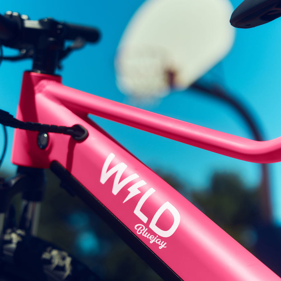 Frame of Bluejay WILD kids' e-bike in Hot Pink