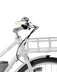 Bluejay Premiere Edition e-bike in Modern White- front rack