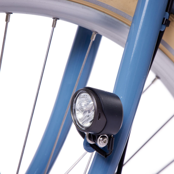 Light close-up of Bluejay Premiere Edition e-bike 