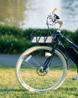 Front wheel of Bluejay Premiere Edition e-bike 