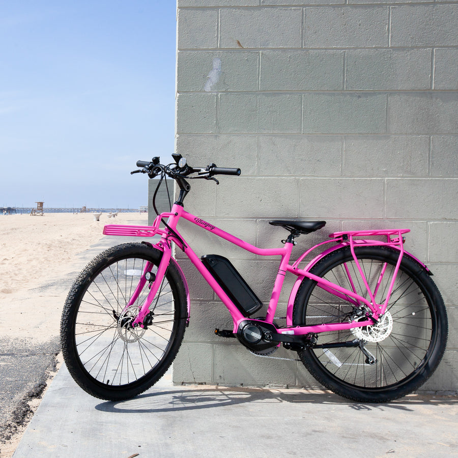 Bluejay Sport Edition e-bike in hot pink
