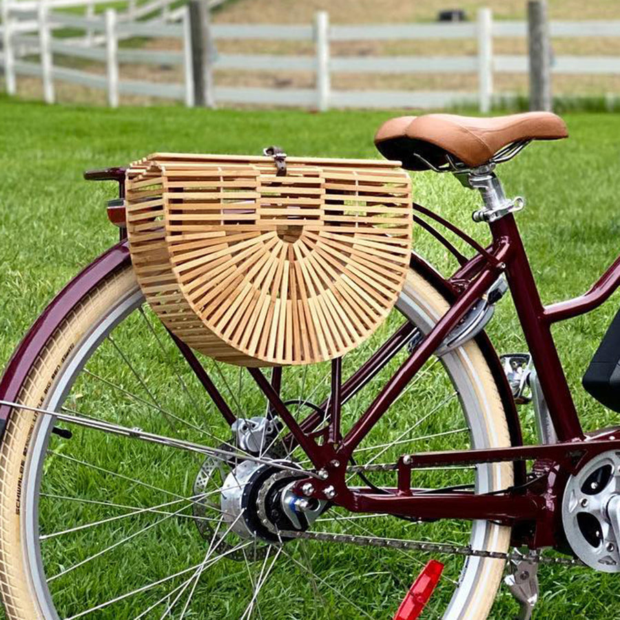 Half Circle Bamboo Bike Bag accessory for Blujeay e-bikes