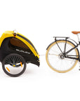 Burley Bee Double Bike Trailer attached to Bluejay Bike