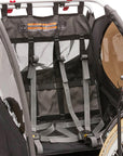 Inside view and seatbelt of the Burley Bee Double Bike Trailer