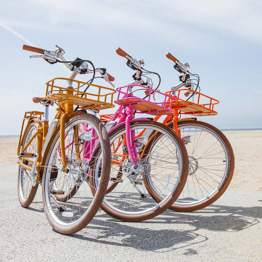 pink and orange electric bikes - Bluejay