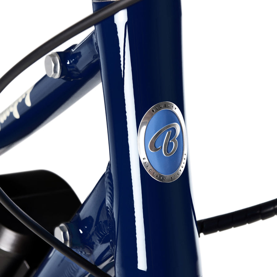 Bluejay Premiere Edition electric bike Navy Blue e-bike close-up